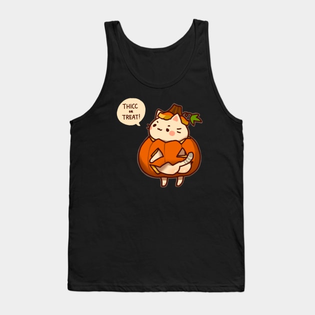 Thicc or Treat Halloween Booty Cat Tank Top by vooolatility